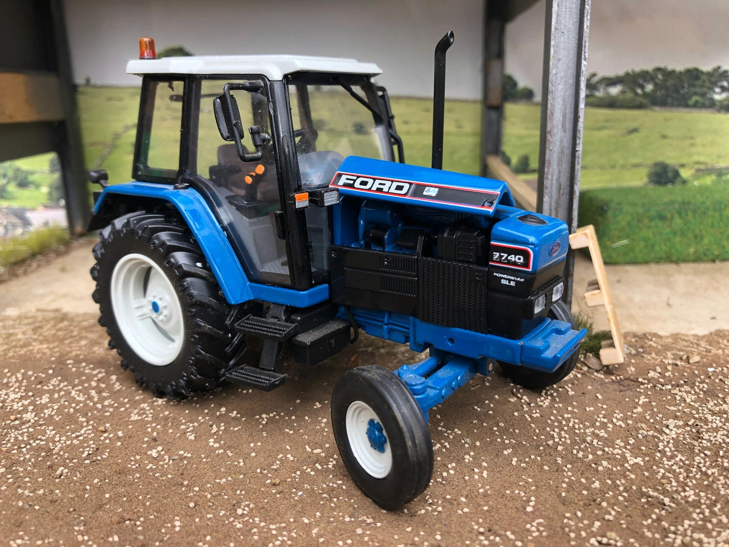 Ford 7740 SLE 2wd tractor conversion White roof 1:32 scale Farm model Image