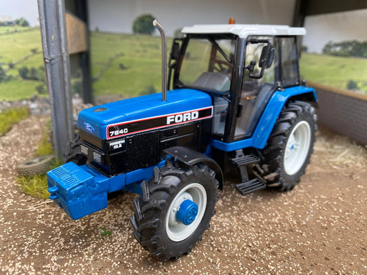 Ford 7840 Tractor Chrome Straight Pipe Exhaust front weight Conversion 1:32 scale Image 2