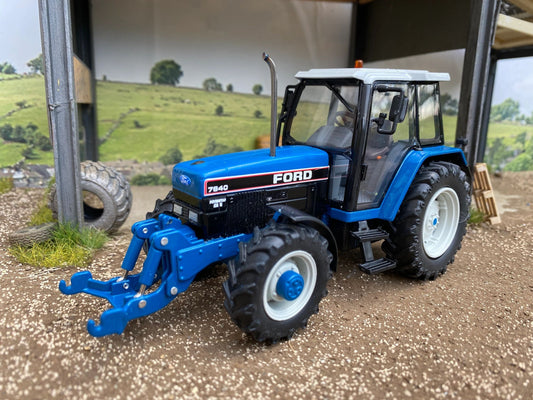 Ford 7840 Tractor front linkage Chrome Straight Pipe exhaust Conversion 1:32 scale Image 2