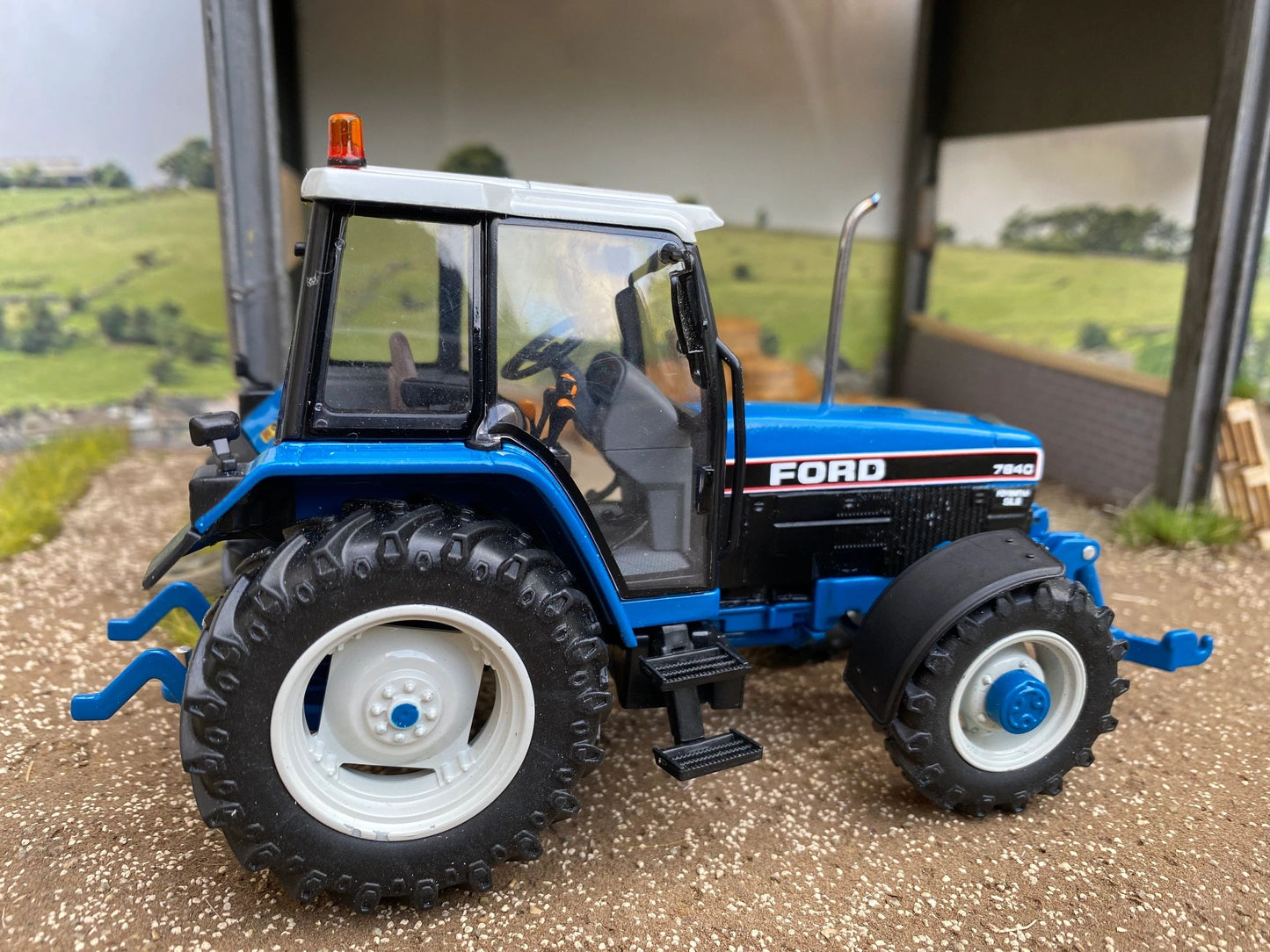 Ford 7840 Tractor front linkage Chrome Straight Pipe exhaust Conversion 1:32 scale Image 6