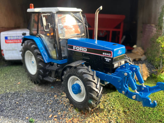 Ford 8340 Tractor Front Linkage Chrome Exhaust Straight pipe White Roof BIG wheels Tractor Conversion 1:32 scale Image 2