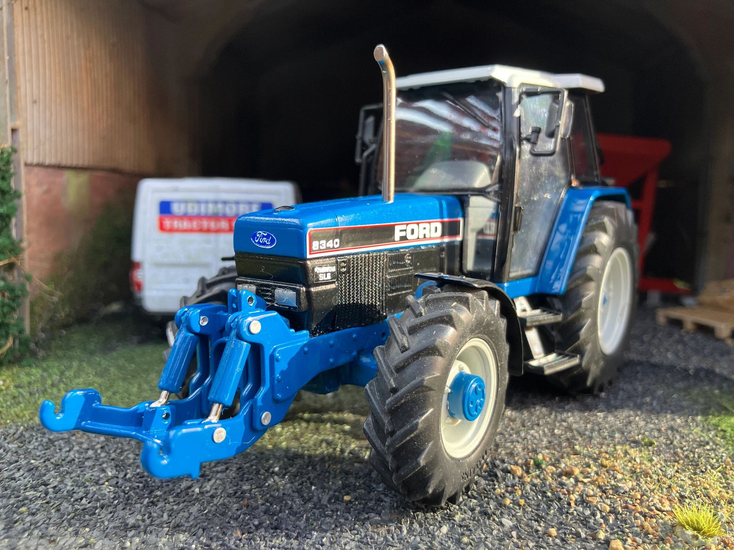 Ford 8340 Tractor Front Linkage Chrome Exhaust Straight pipe White Roof BIG wheels Tractor Conversion 1:32 scale Image 4