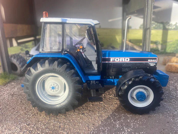 Ford 8340 Tractor Chrome Exhaust Straight pipe White Roof BIG wheels Tractor Conversion 1:32 scale