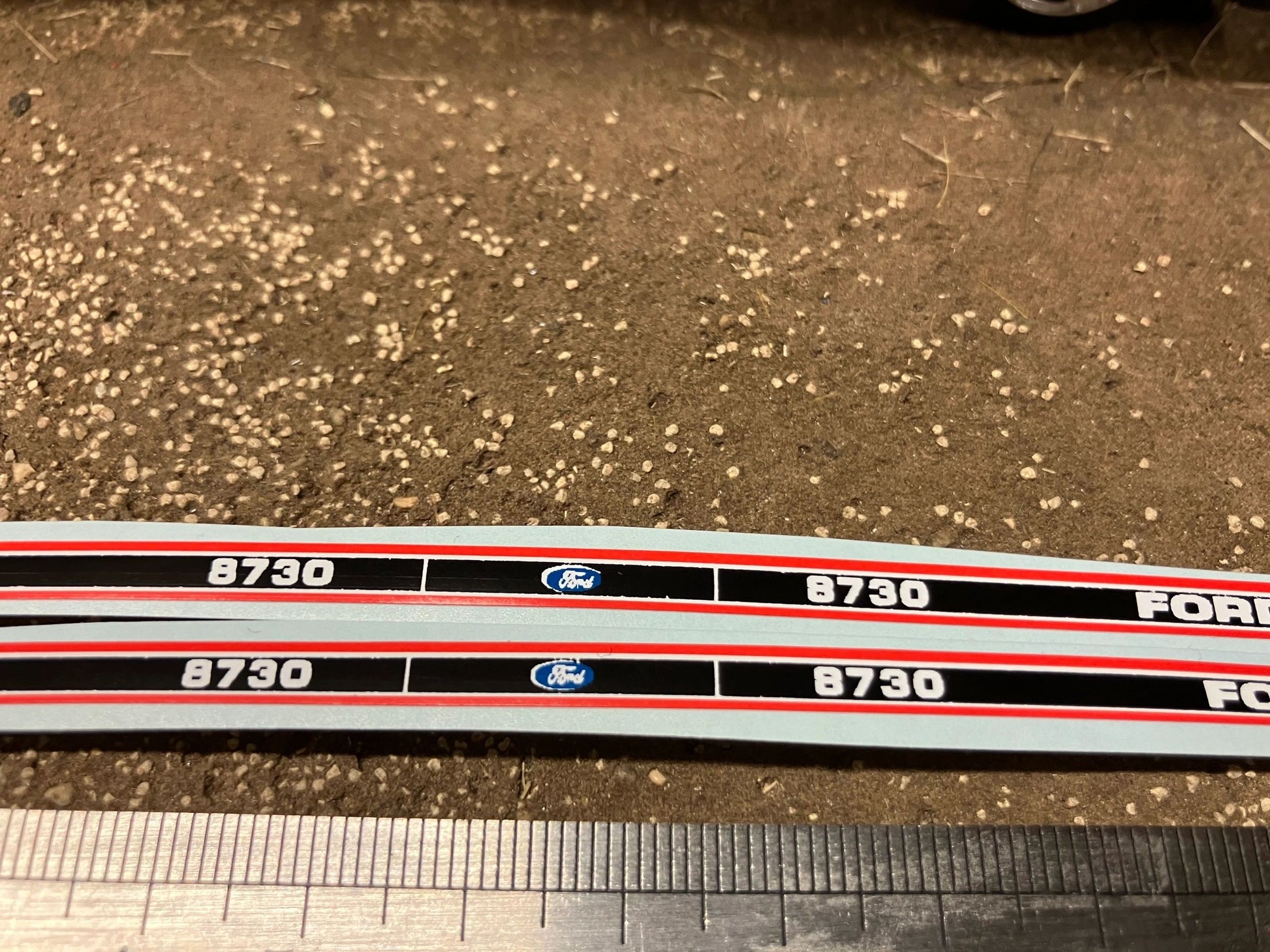 Ford 8730 Tractor Professional pre cut High quality vinyl bonnet decals farm machinery Britains decals 1:32 scale Image