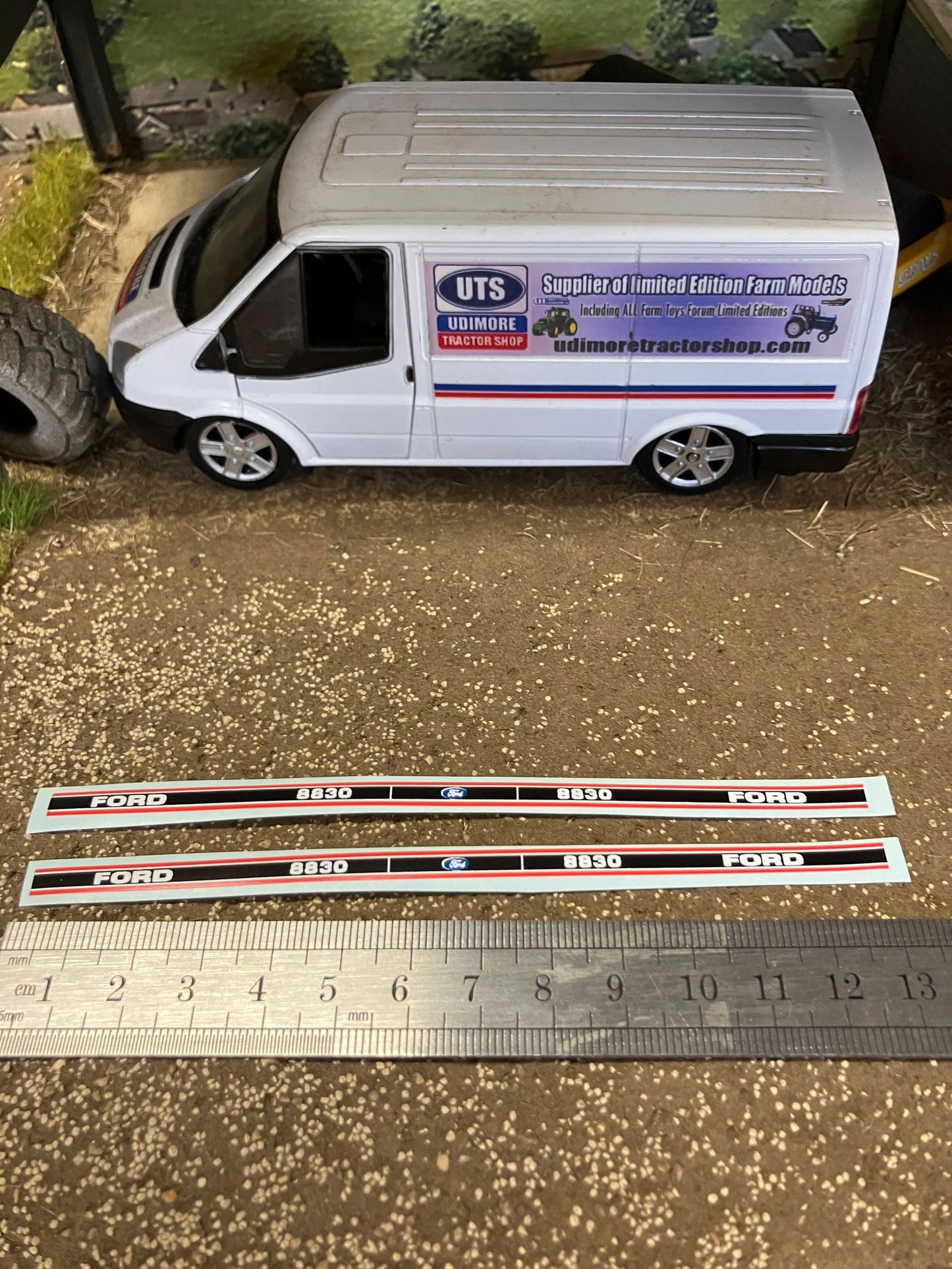 Ford 8830 Tractor Professional pre cut High quality vinyl bonnet decals farm machinery Britains decals 1:32 scale Image