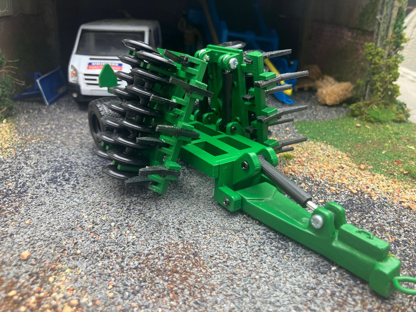 Green 3.3m double folding press cultipress 1:32 scale conversion great plains Image 3