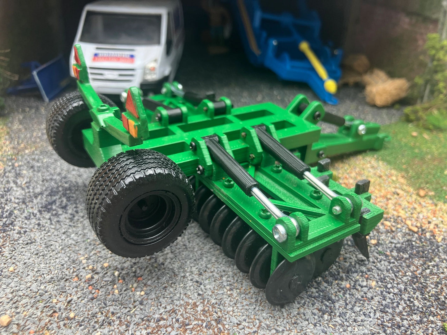 Green 3.3m double folding press cultipress 1:32 scale conversion great plains Image 6