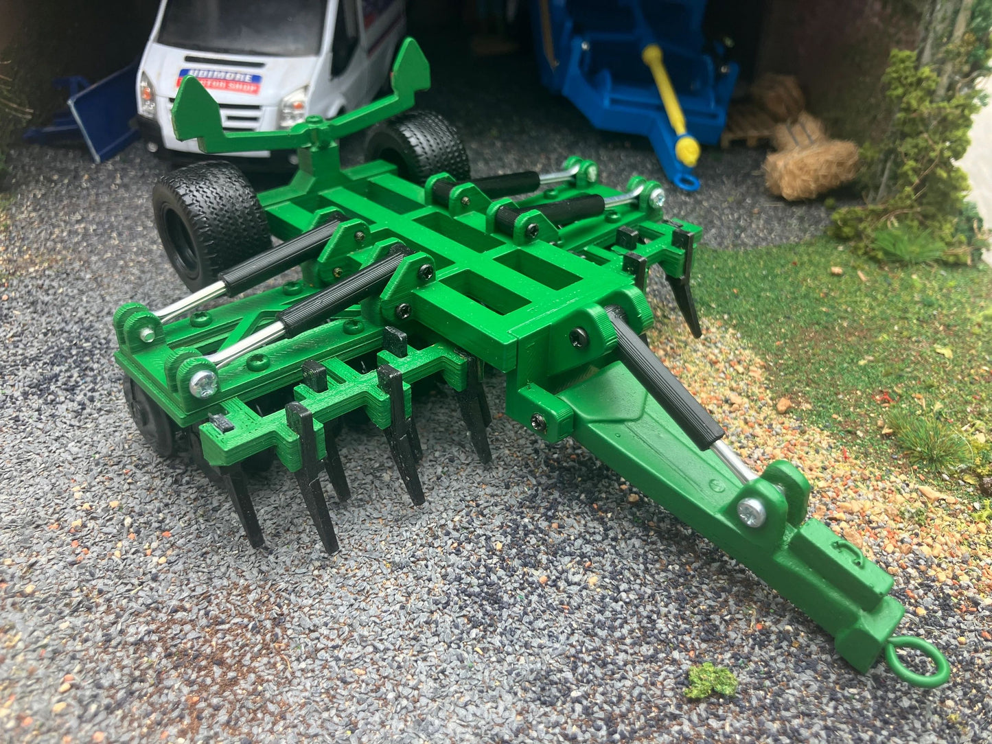 Green 3.3m double folding press cultipress 1:32 scale conversion great plains Image 7