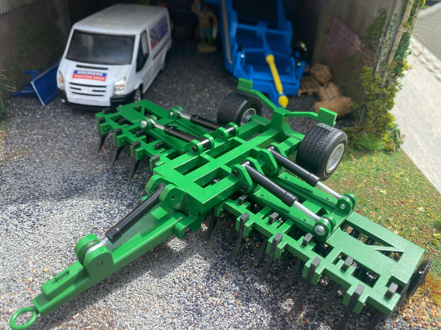 Green 6m double folding press cultipress 1:32 scale conversion great plains Image