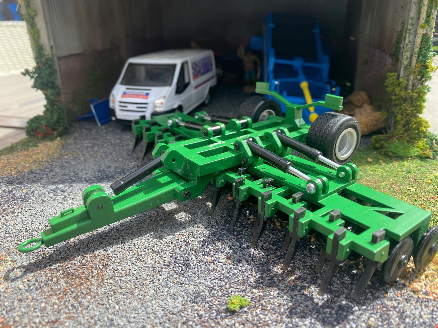 Green 6m double folding press cultipress 1:32 scale conversion great plains Image 6