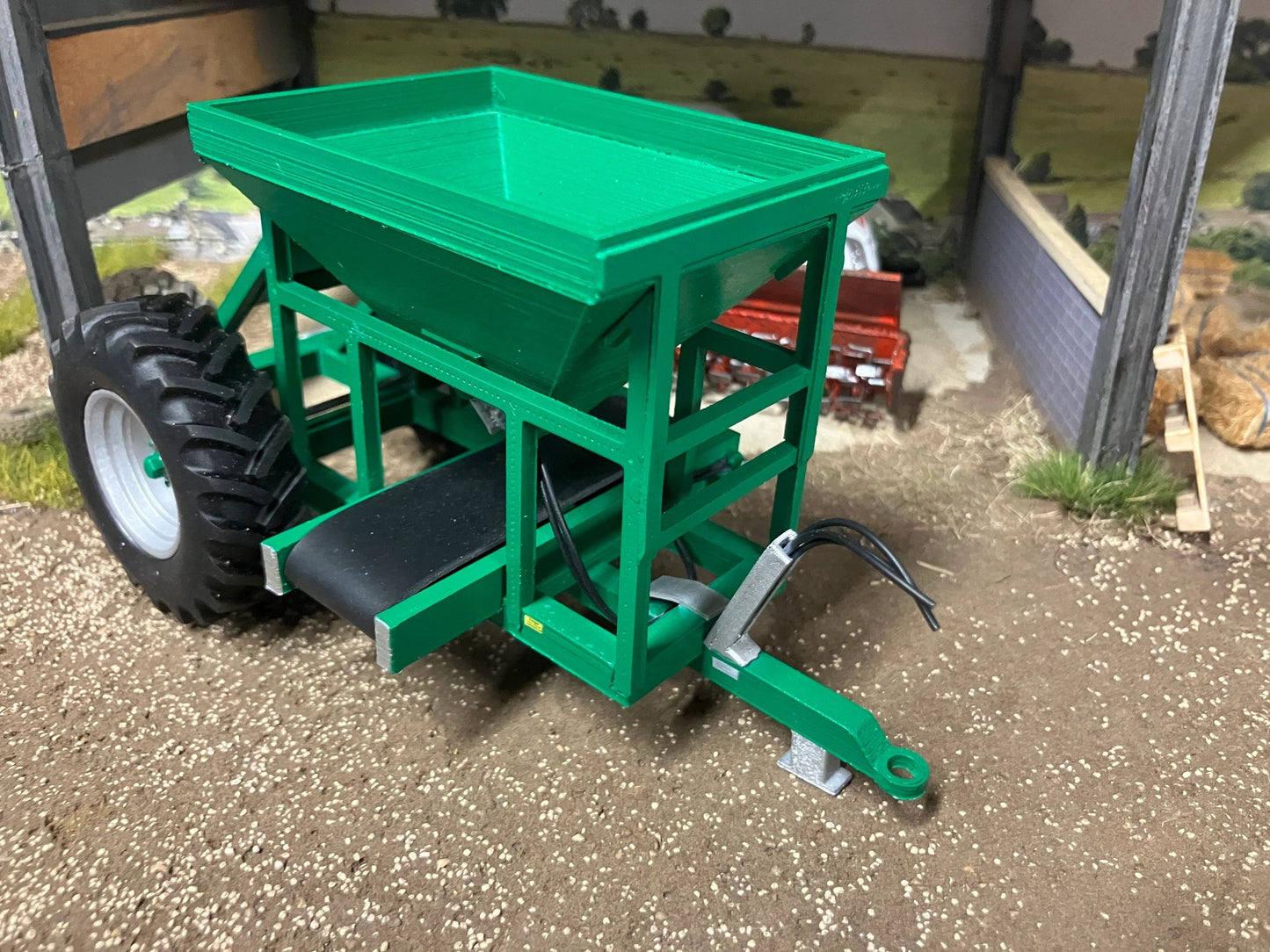 Hand made Scratch built Green 8 tonne Stonecart Gravel trailer 1:32 scale Image 4