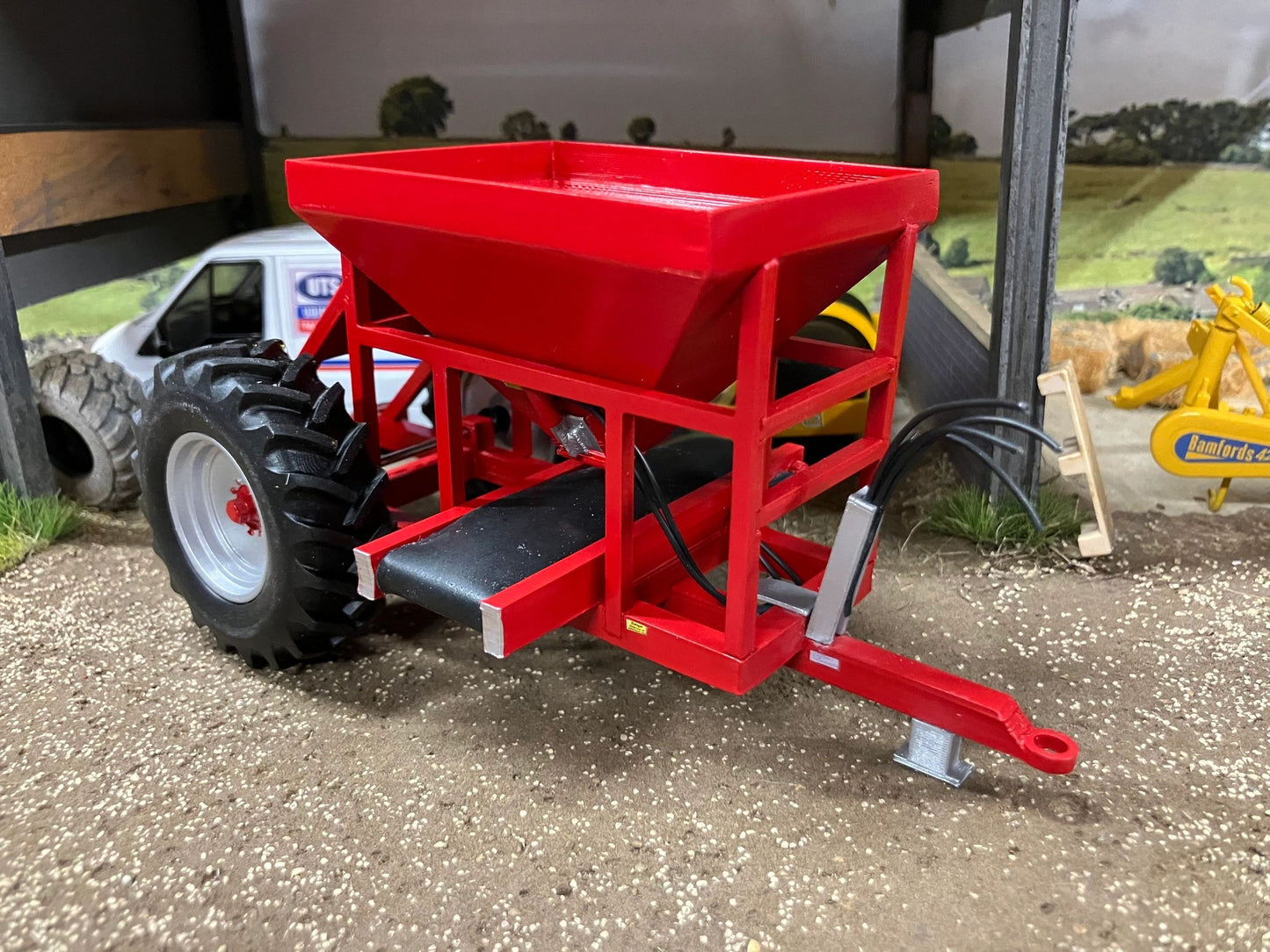 Hand made Scratch built Red 8 tonne Stonecart gravel trailer 1:32 scale Image 4
