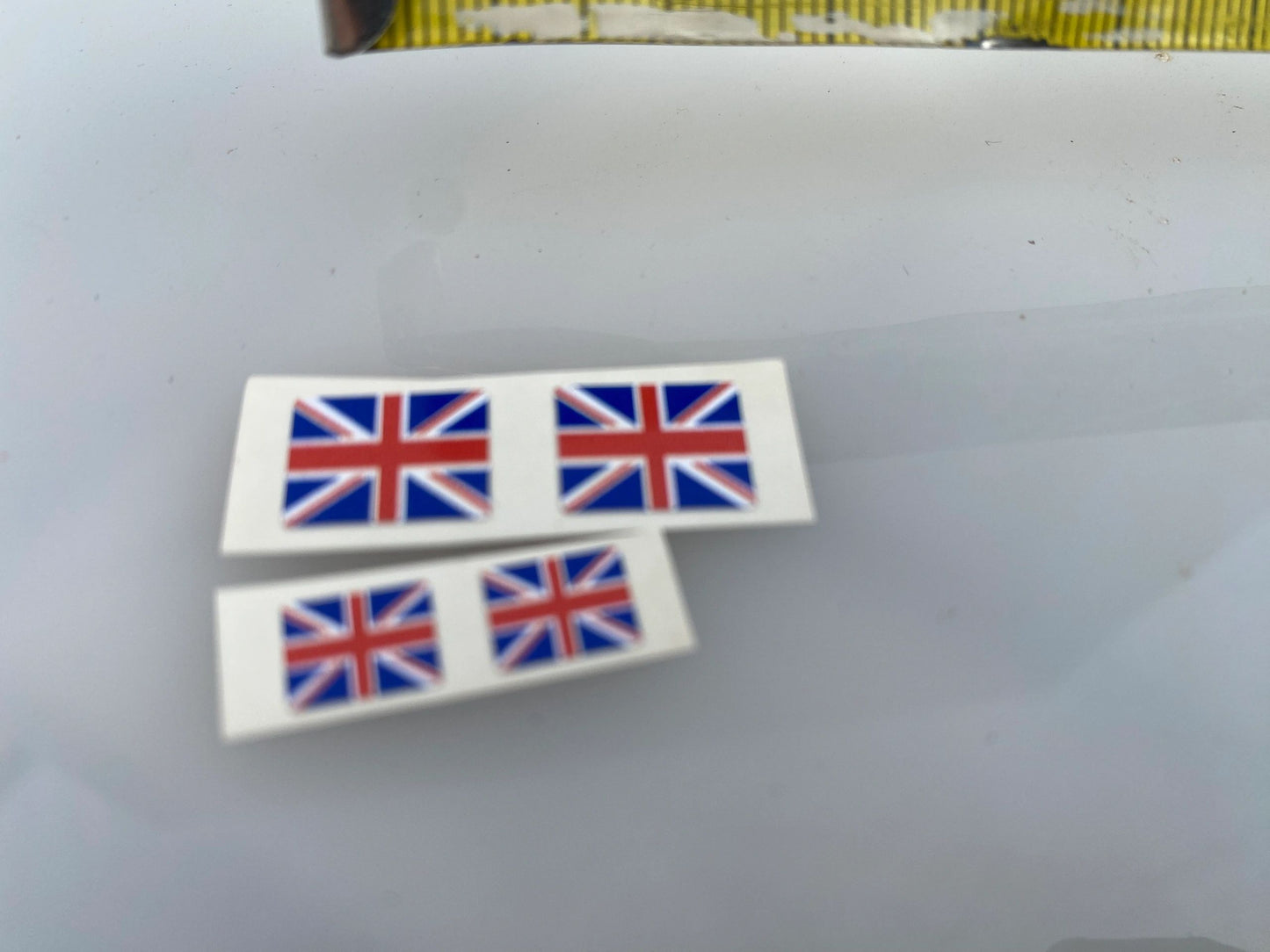 High quality vinyl set of 4 small decals Union Jack flags 1:32 scale Tractors farm machinery trucks Image