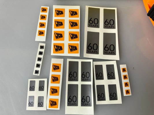 JCB 60 years huge pack Farm Machinery Professional Pre Cut High quality vinyl decal stickers 1:32 scale Image 2