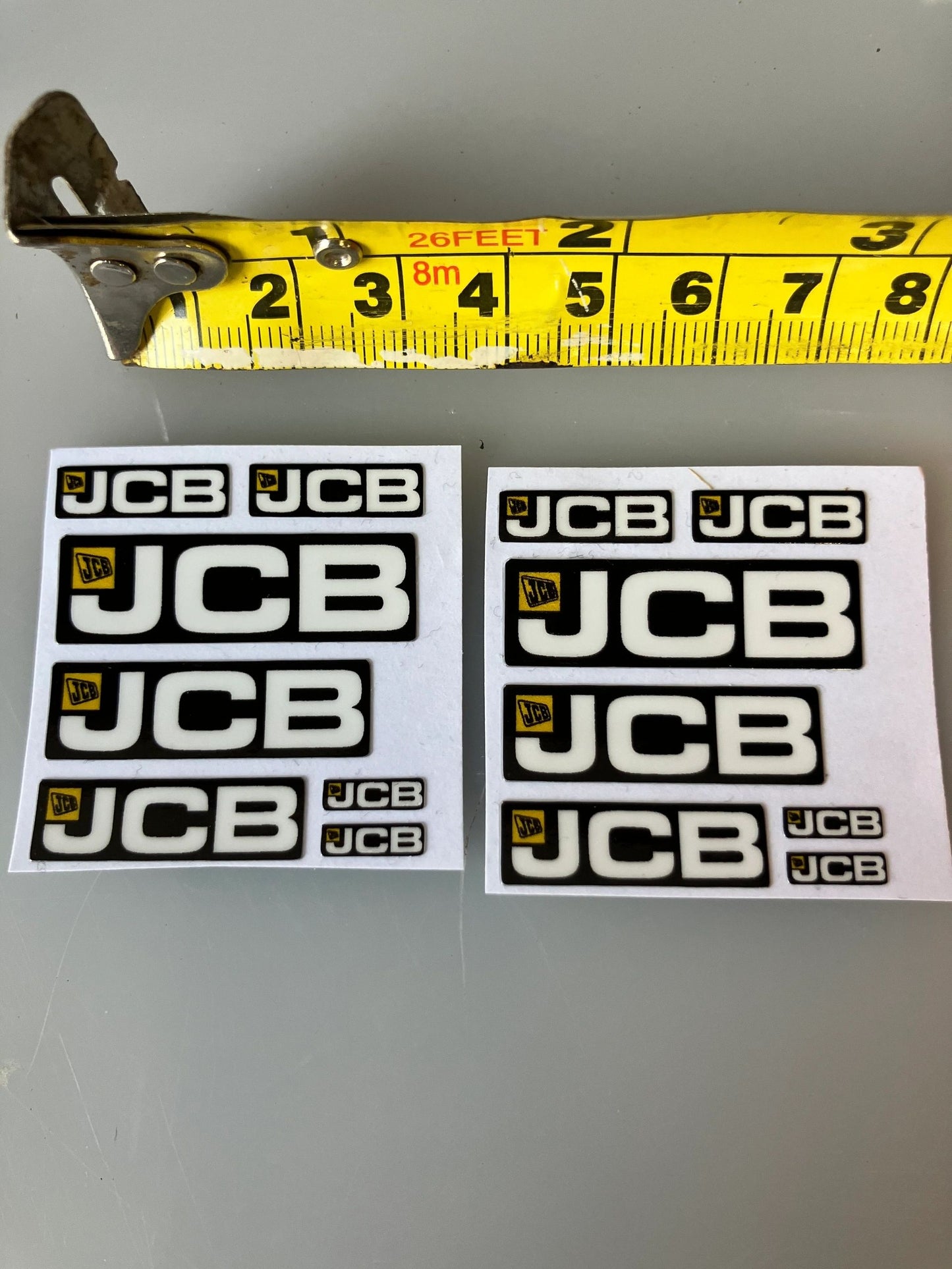JCB construction x 14 decal pack Professional Pre Cut High quality vinyl decal packs stickers 1:32 scale Loadall Digger Backhoe Image