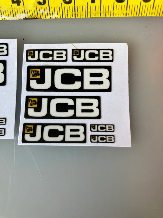 JCB construction x 14 decal pack Professional Pre Cut High quality vinyl decal packs stickers 1:32 scale Loadall Digger Backhoe Image 2