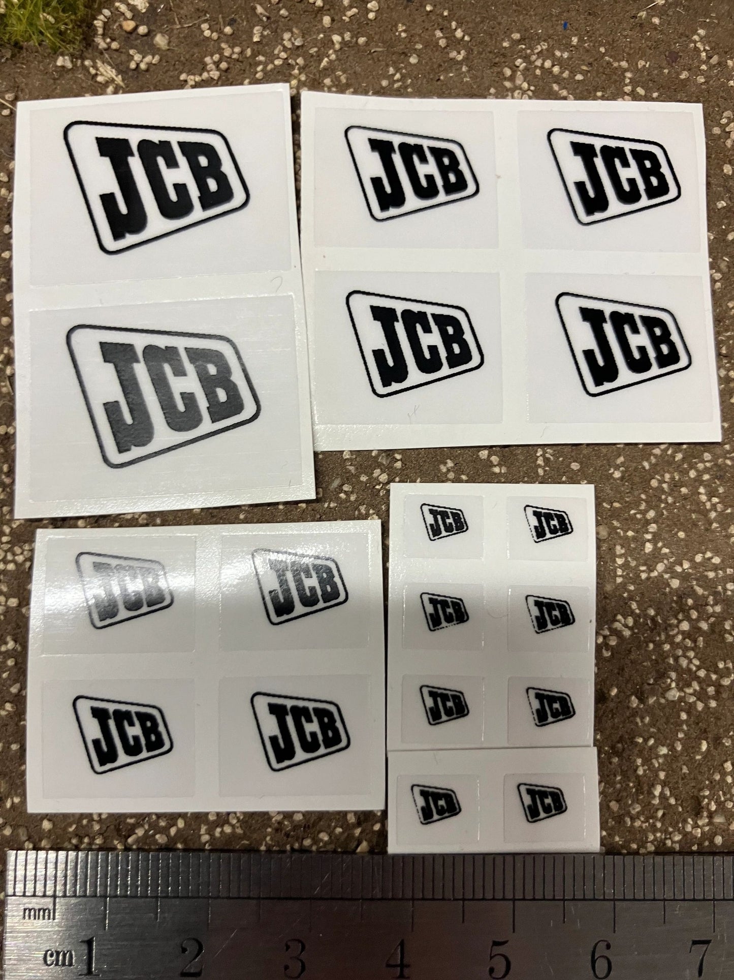 JCB construction x 16 decal pack Professional Pre Cut High quality vinyl decal packs stickers 1:32 scale Loadall Digger Backhoe Image 3