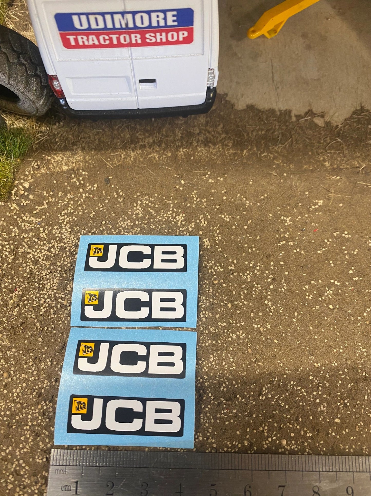 JCB x 4 Farm Machinery Professional Pre Cut High quality vinyl decal packs stickers 1:32 scale Image