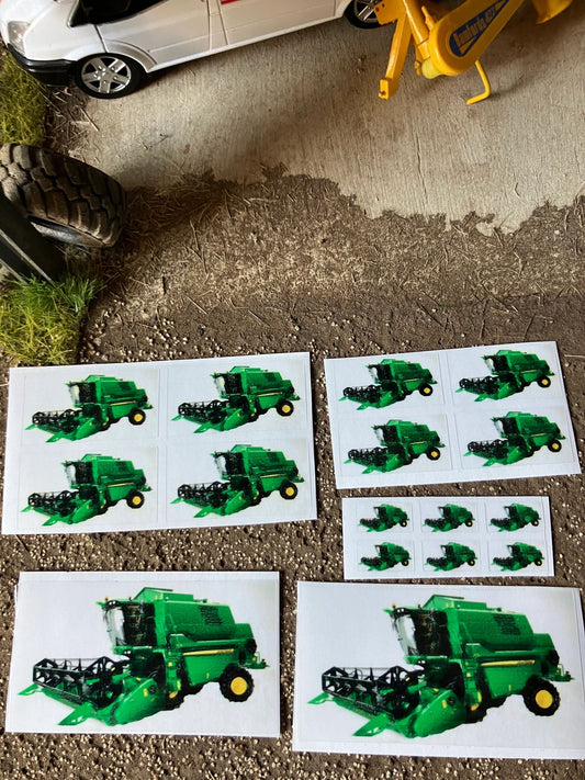 John Deere Combine Harvester farm machinery tractor decals 1:32 scale High quality vinyl pack sticker set Image 2