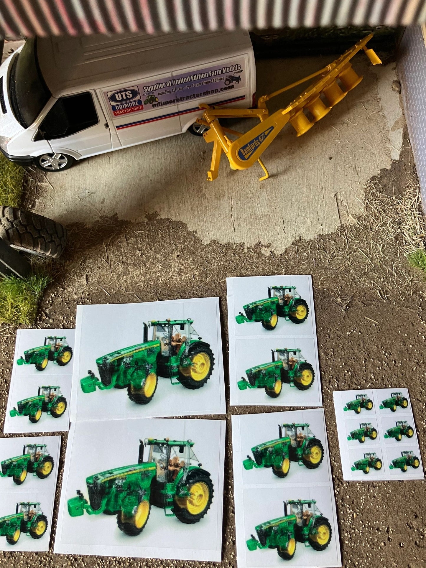 John Deere Tractor farm machinery decals 1:32 scale High quality vinyl pack 16 x sticker set Image