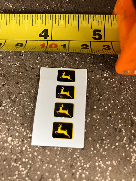 John Deere logo Tractor combine farm machinery decals1:32 scale High quality vinyl pack 4 small logo sticker set Image 2