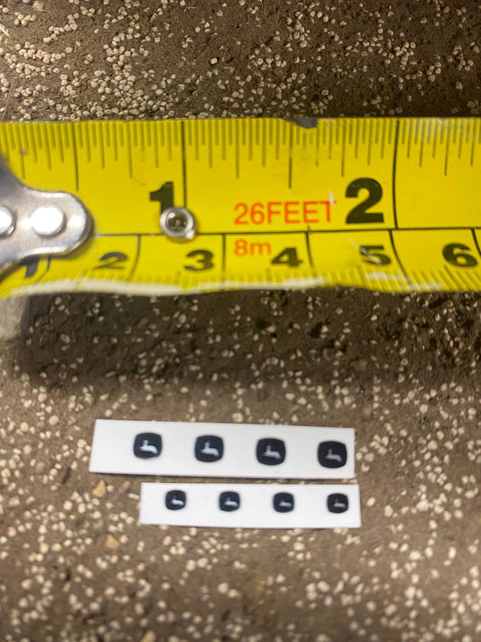 John Deere logo Tractor combine farm machinery decals 1:32 scale High quality vinyl pack x 8 small black silver logo sticker set Image 2