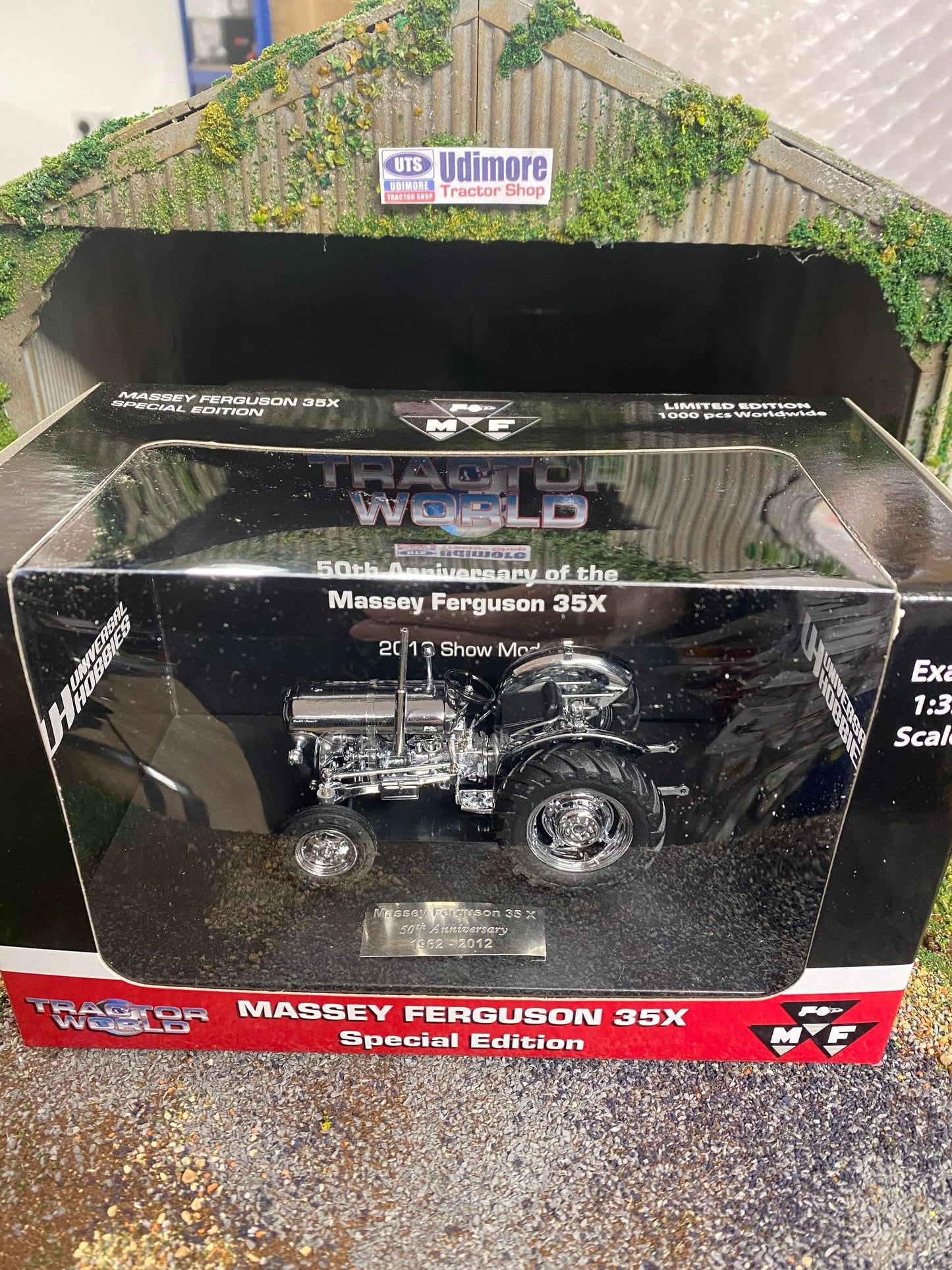 Limited Edition Massey Ferguson 35x Chrome 1:32 scale Universal Hobbies UH4114 Tractorworld 2012 show model Image