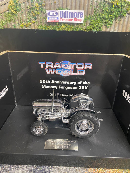 Limited Edition Massey Ferguson 35x Chrome 1:32 scale Universal Hobbies UH4114 Tractorworld 2012 show model Image 2