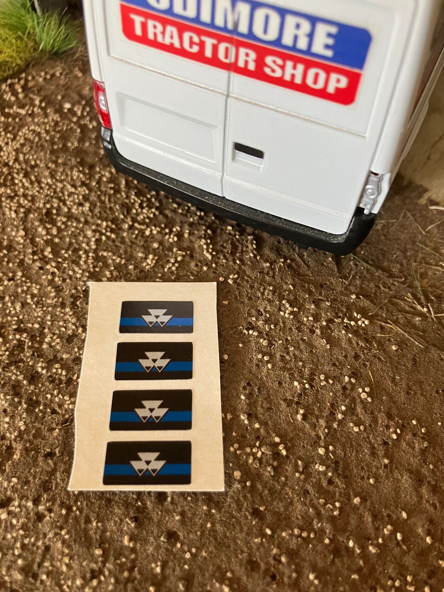 Massey Ferguson 135 165 185 188 Tractor x 4 Blue Silver black Pre cut Professional High quality vinyl pack decals Tractor front grill bonnet farm machinery decals 1:32 scale Image 4