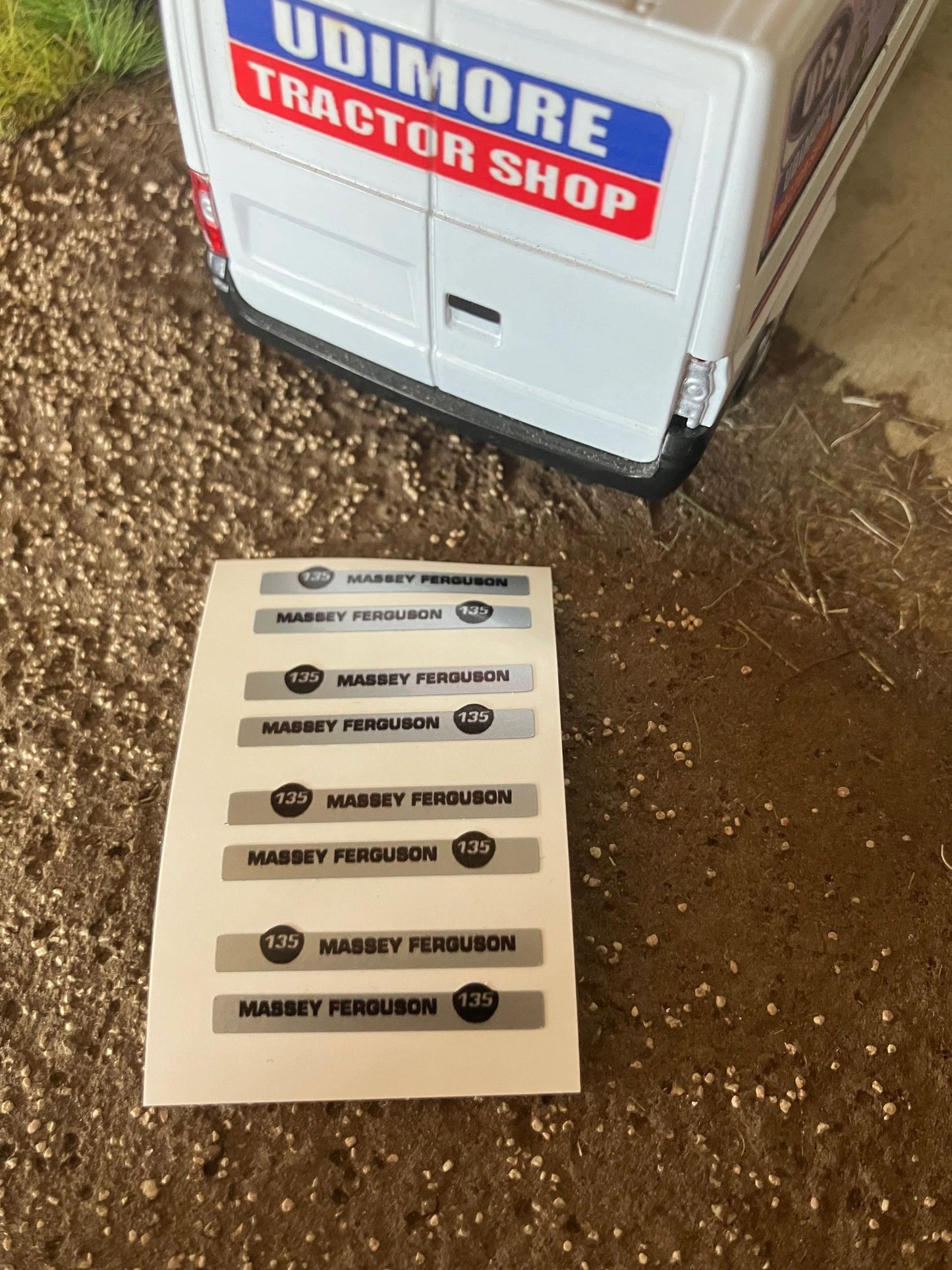 Massey Ferguson 135 Tractor x 8 Professional pre cut silver High quality vinyl pack decals Tractor bonnet farm machinery decals 1:32 scale Image 2