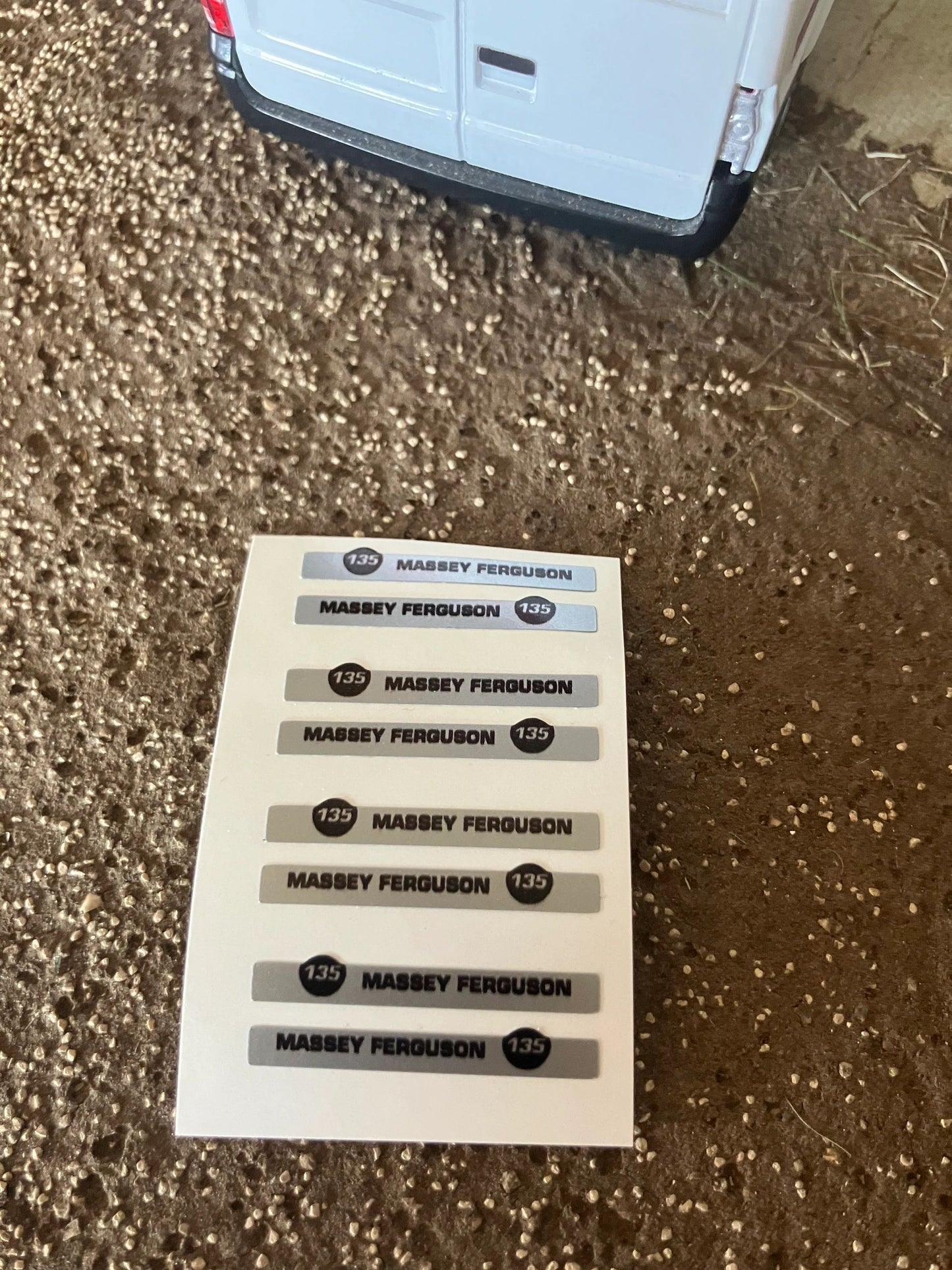 Massey Ferguson 135 Tractor x 8 Professional pre cut silver High quality vinyl pack decals Tractor bonnet farm machinery decals 1:32 scale Image 3