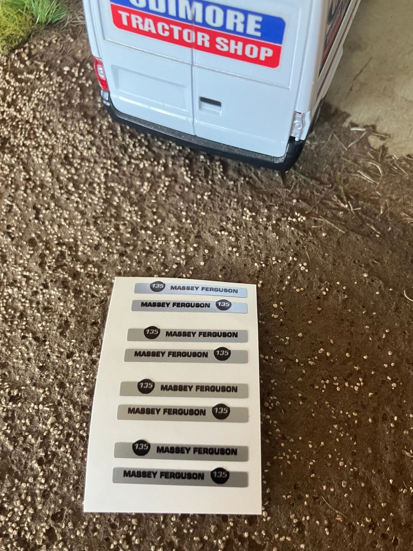 Massey Ferguson 135 Tractor x 8 Professional pre cut silver High quality vinyl pack decals Tractor bonnet farm machinery decals 1:32 scale Image 4