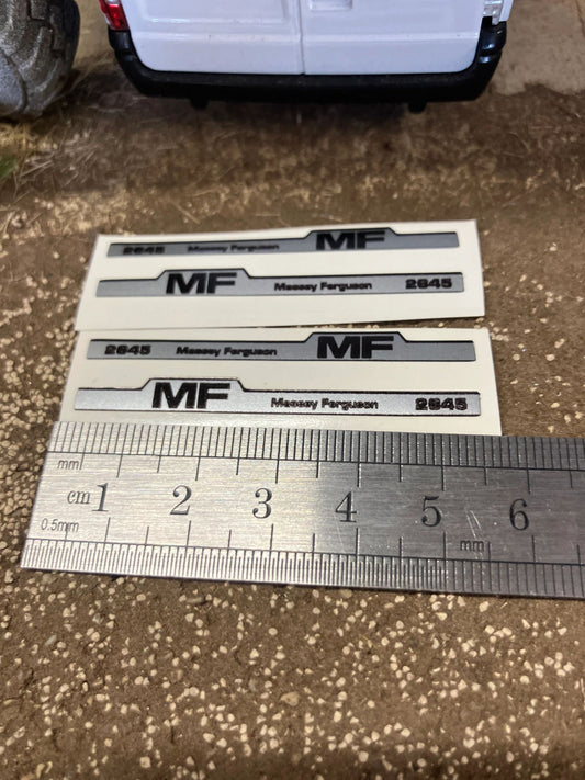 Massey Ferguson 2645 Tractor x 4 Pre cut Professional Silver High quality vinyl pack decals Tractor bonnet farm machinery decals Image 2