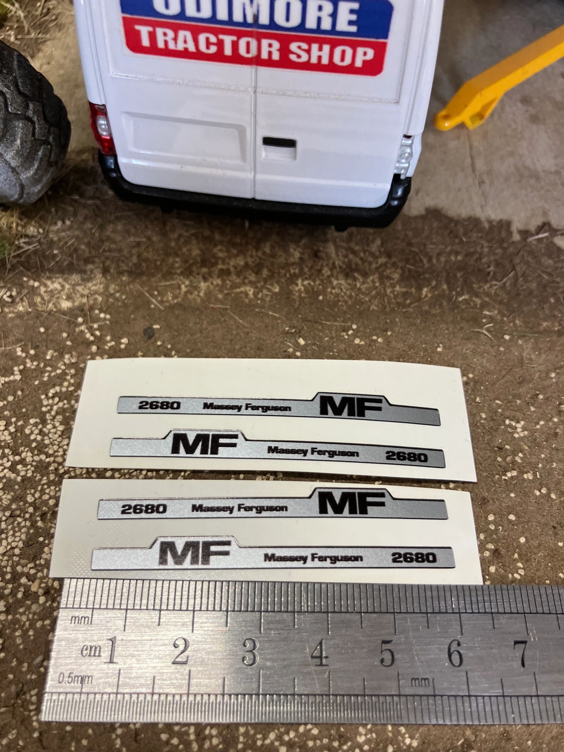 Massey Ferguson 2680 Tractor x 4 Pre cut Professional Silver High quality vinyl pack decals Tractor bonnet farm machinery decals Image