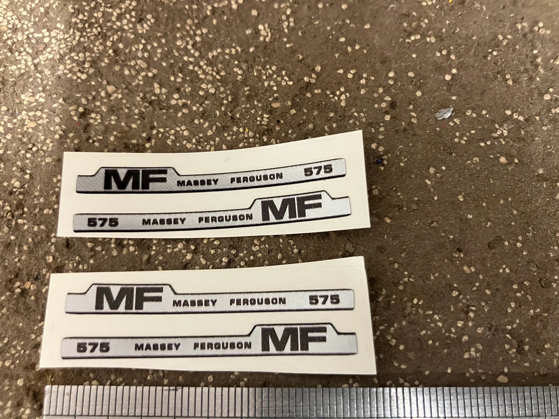 Massey Ferguson 575 Tractor Professional pre cut bonnet decals 4 x 50mm High quality vinyl pack decals bonnet farm machinery decals 1:32 scale Image 2