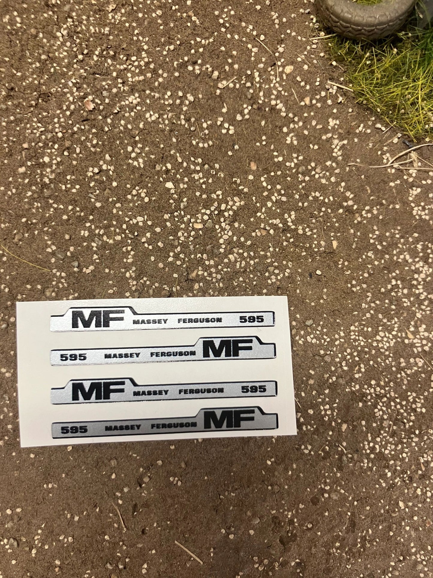 Massey Ferguson 595 Tractor Professional pre cut bonnet decals 4 x 45mm High quality vinyl huge pack decals Tractor bonnet farm machinery decals 1:32 decals Image 2