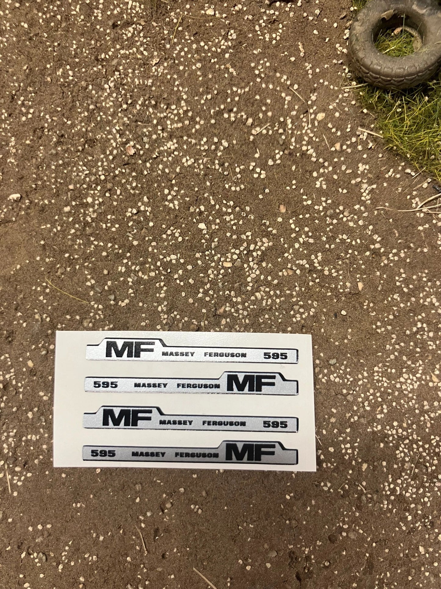 Massey Ferguson 595 Tractor Professional pre cut bonnet decals 4 x 45mm High quality vinyl huge pack decals Tractor bonnet farm machinery decals 1:32 decals Image 3