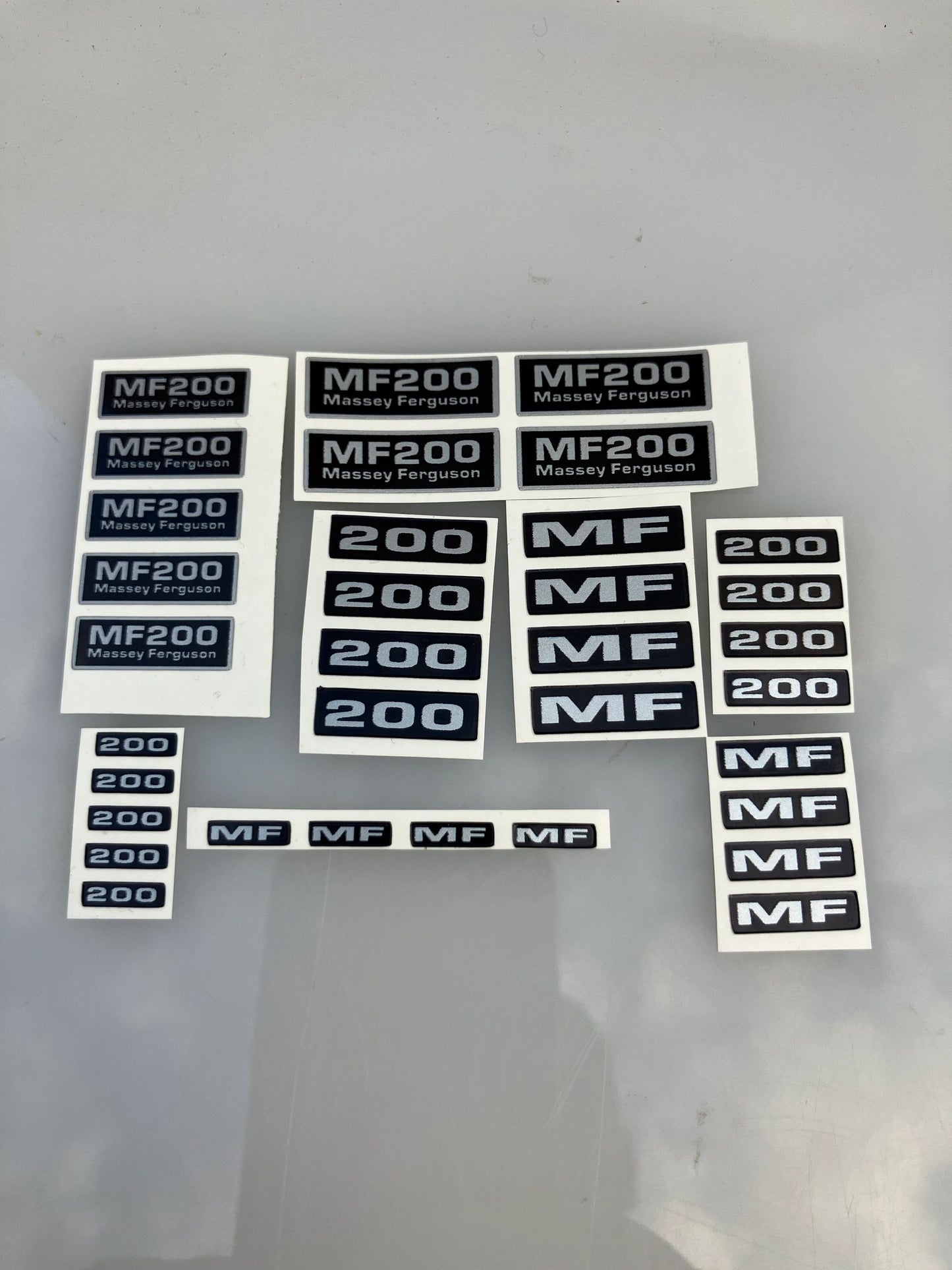 Massey Ferguson MF 200 Trailer Professional pre cut decal packHigh quality vinyl 34 decals 1:32 scale Image