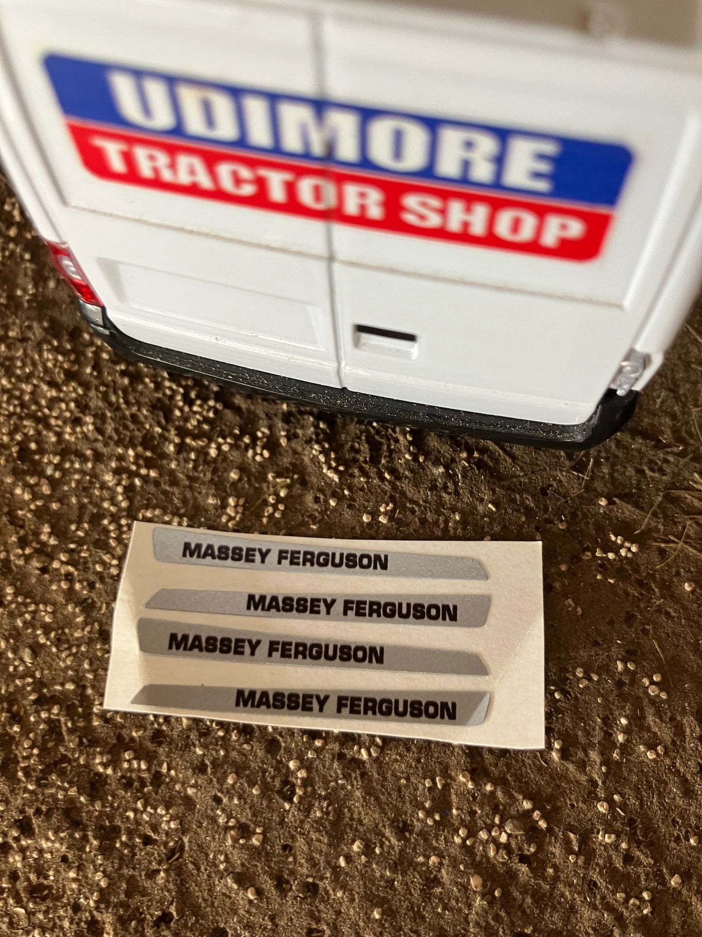 Massey Ferguson Tractor Farm Machinery 4 x 40mm Silver Black Pre Cut Professional High quality vinyl huge pack decals bonnet farm machinery decals 1:32 scale Image 3