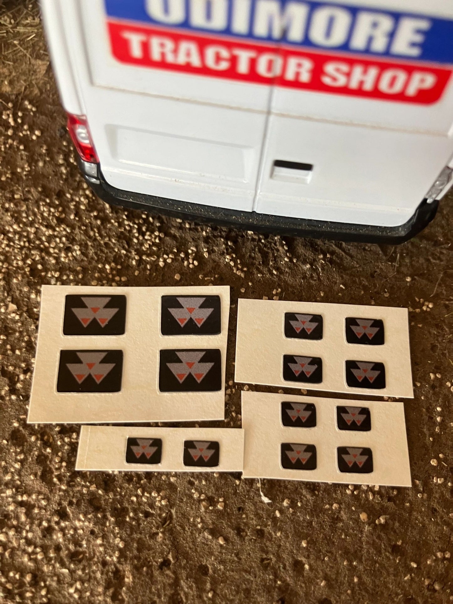 Massey Ferguson Tractor Logos x 14 Pre cut Professional Red Silver black High quality vinyl huge pack decals Tractor front grill bonnet farm machinery decals Image