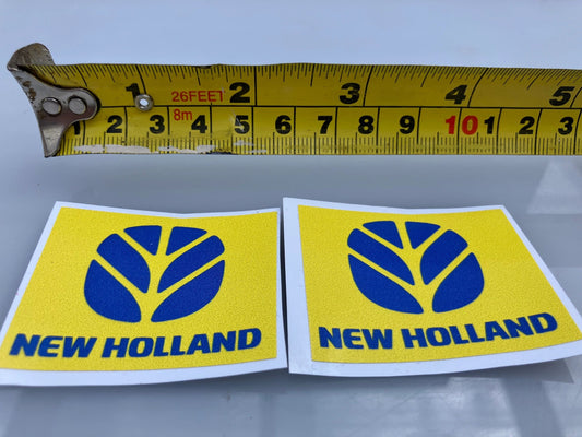 New Holland 1:32 scale High quality vinyl 2 x New Holland Logo yellow Tractor trailer farm machinery decals Image 2