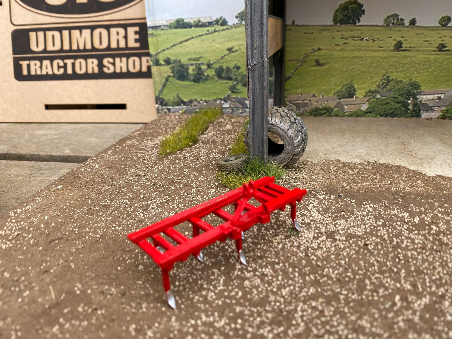 Scratch built Handbuilt Red Massey Ferguson Cultivator 1.32 Farm Image 3