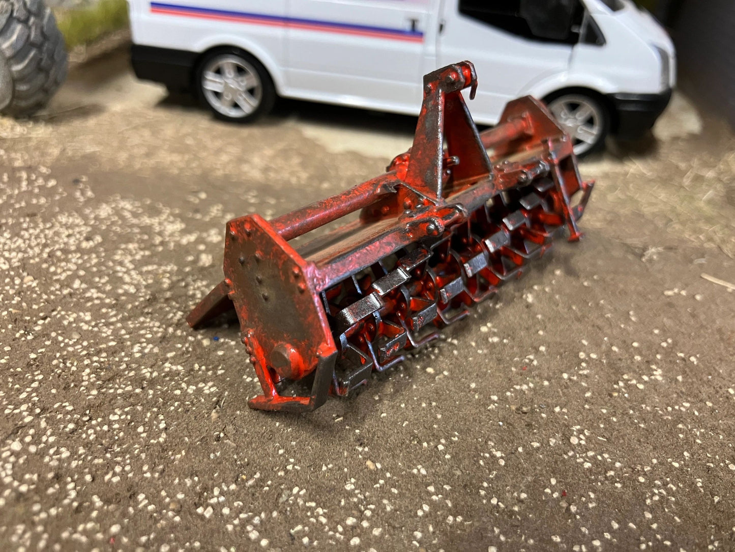 Scratch built Handbuilt weathered Rotovator 1:32 scale Farm Image 4