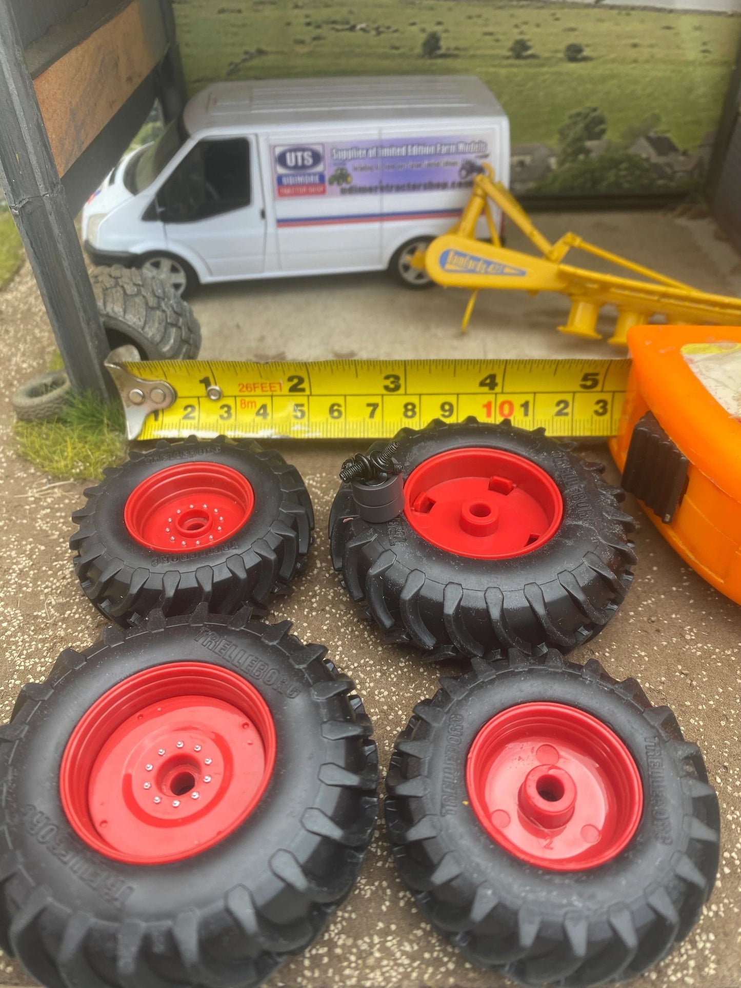 Set of 4 Trelleborg wheels 70 x 20mm. 50 x 20mm 1:32 scale Image 3