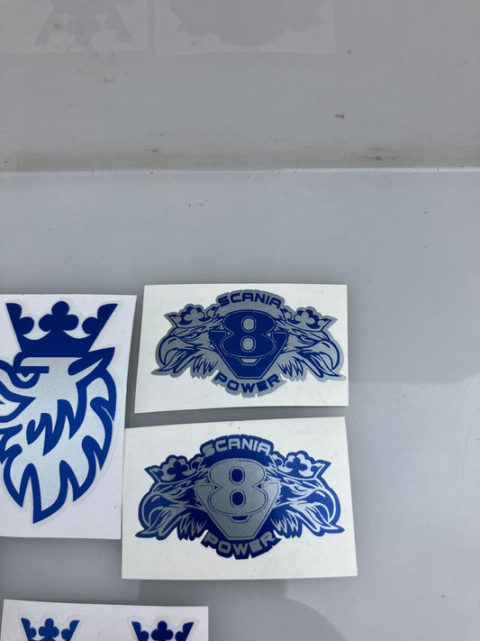 Set of 8 blue Decals truck Vinyl Scania 8 Power Image 2