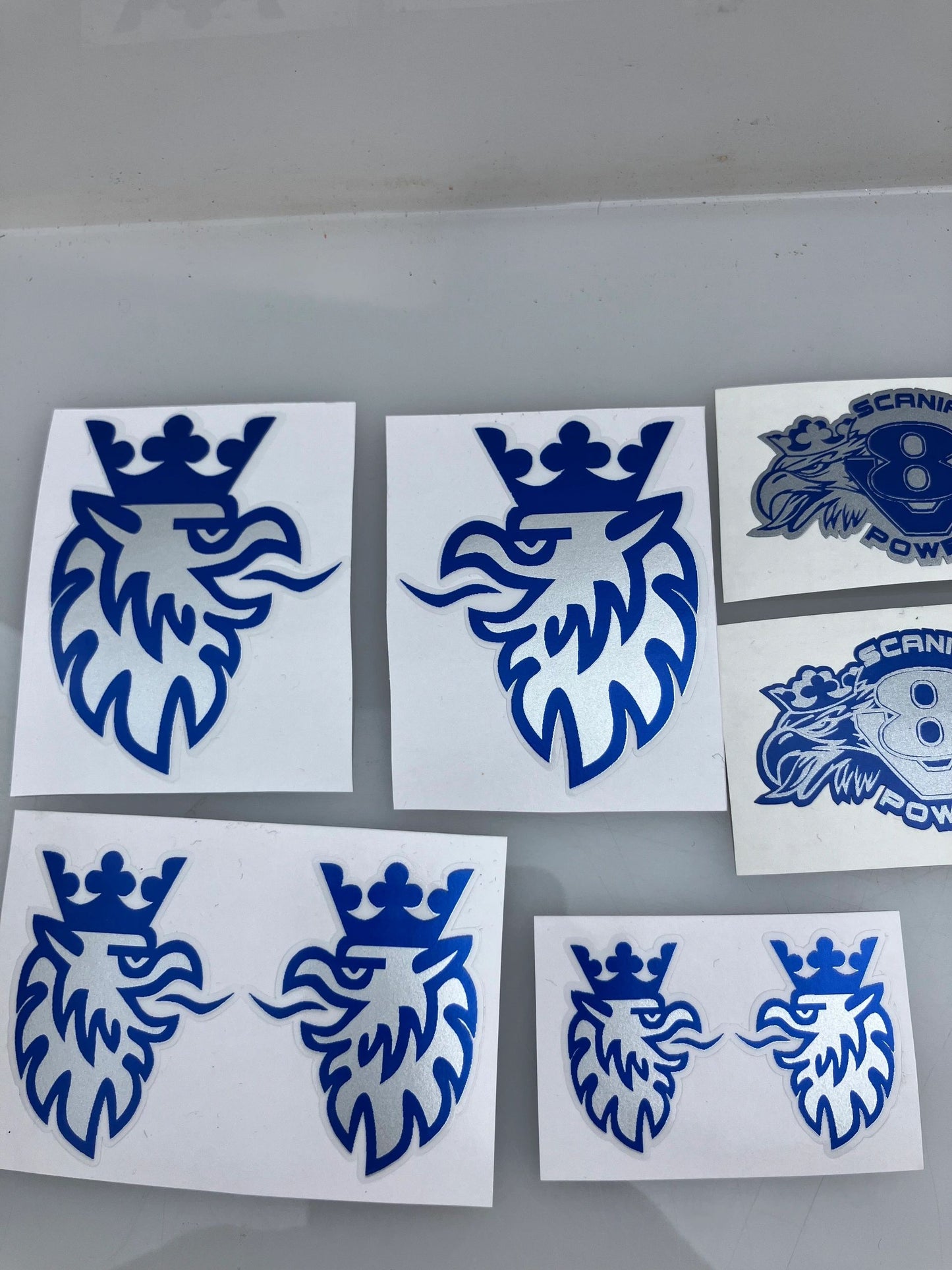 Set of 8 blue Decals truck Vinyl Scania 8 Power Image 3