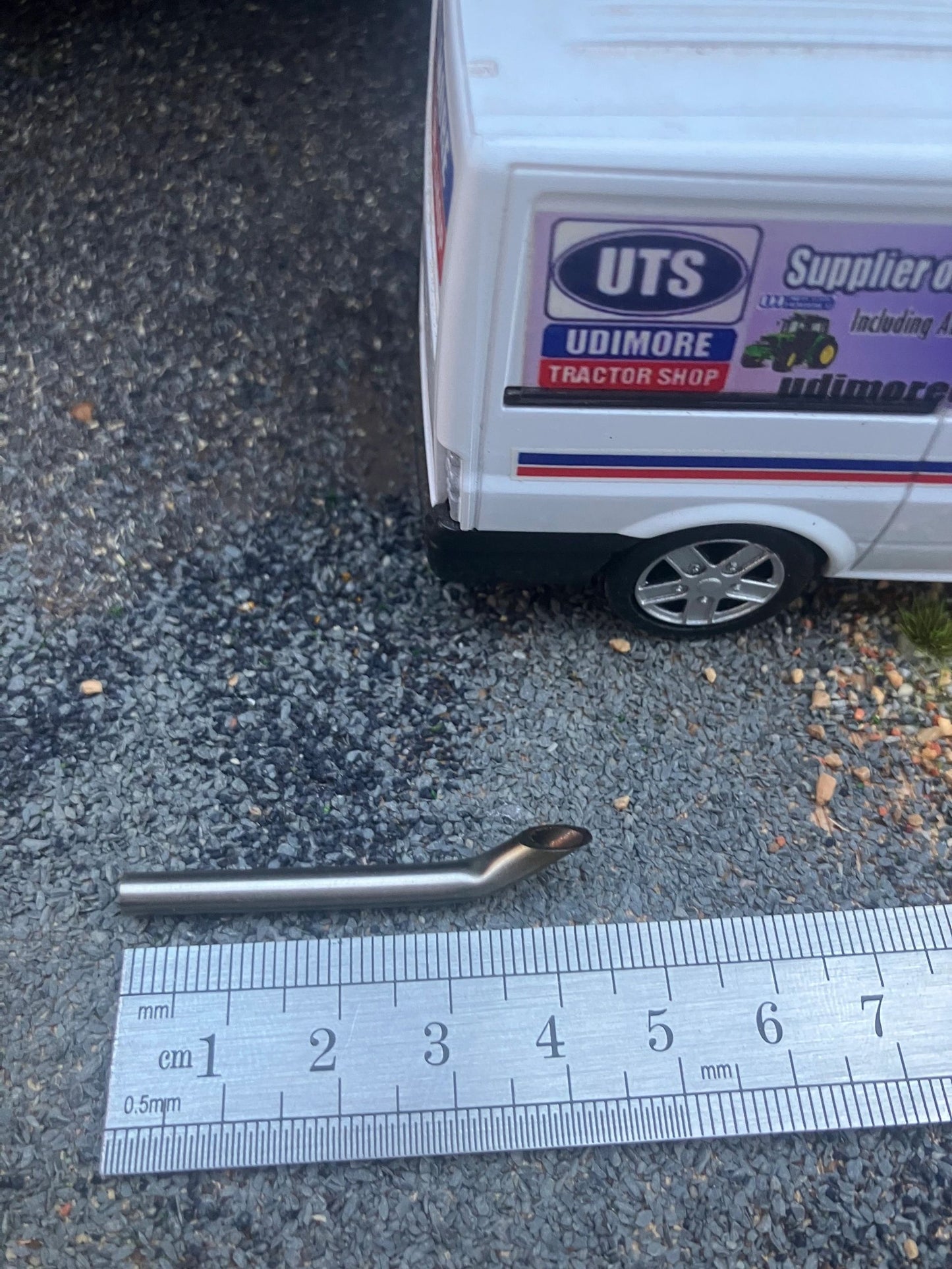 Straight Pipe Tractor Exhaust Stainless Steel 4mm Type 5 1:32 scale 150hp + Image 2