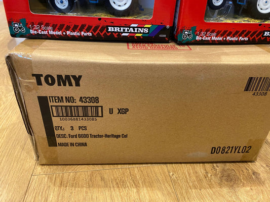 TRADE BOX 3 X 43308 Britains Ford 6600 tractor 1:32 scale New Sealed Image 2
