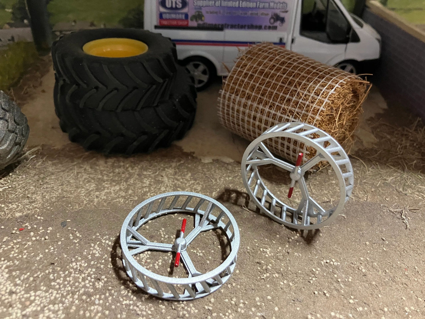 Tractor Cage wheels 37mm pair 1:32 scale fits Britains Massey Ferguson 135 Image 2