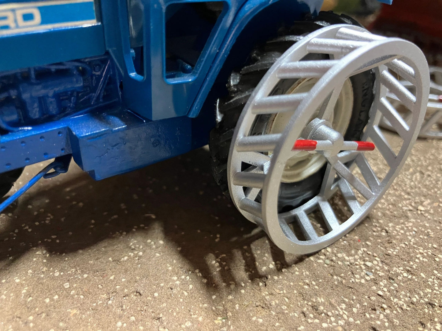 Tractor Cage wheels 48mm pair 1:32 scale fits Britains Ford Massey Ferguson Fiat Deutz Volvo MB Trac David Brown etc Image